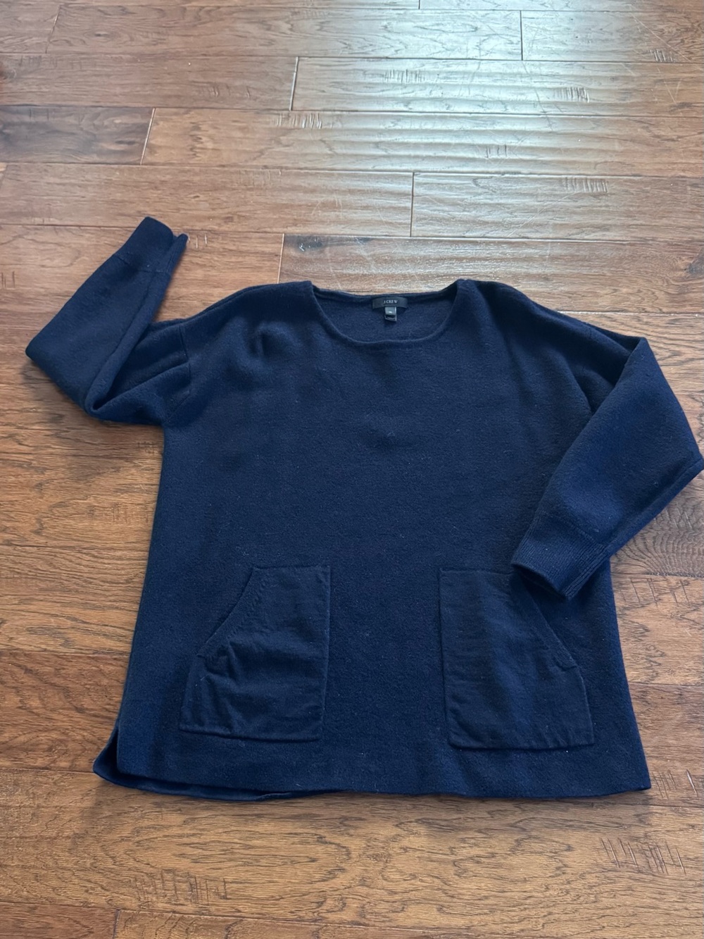 J‎ Crew Wool Navy Pocket Sweater